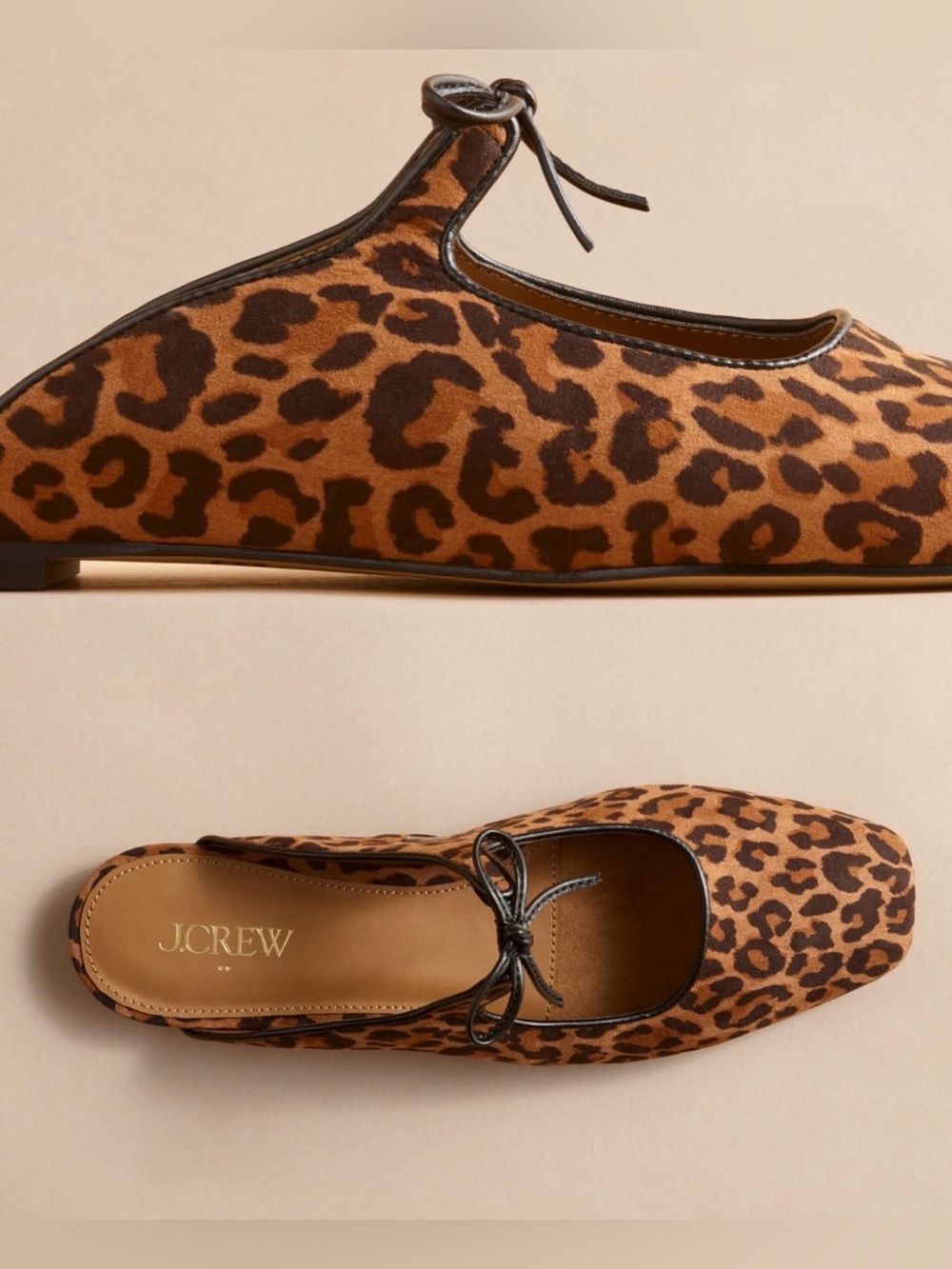 J.Crew Factory Bow Slip-On Mules Leopard Print Size 9